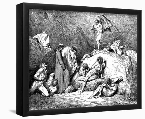 Gustave Doré (Illustration to Dante's "Divine Comedy," Inferno - Sowers of Dischord) Art Poster Pri-null-Framed Poster