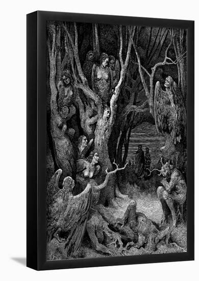 Gustave Doré (Illustration to Dante's "Divine Comedy," Inferno - Suicides) Art Poster Print-null-Framed Poster