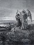 Abraham and the Three Angels, Illustration from 'The Dore Gallery', Engraved by Ligny-Gustave Doré-Giclee Print