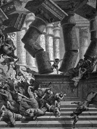 Samson Bringing Down the Temple of Dagon, 1866