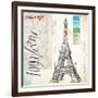 Gustave Eiffel Sketchbook-Angela Staehling-Framed Art Print