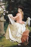 The Artist in the Garden-Gustave Jean Jacquet-Framed Stretched Canvas