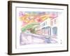 Gustavia St Barts Street Scene At Sunset-M. Bleichner-Framed Art Print