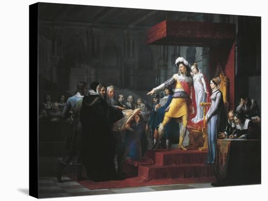 Gustavus II Adolphus Vasa Imposing Oath of Allegiance to His Daughter Cristina-Pelagio Palagi-Stretched Canvas