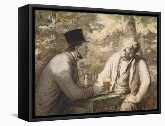 Gute Freunde-Honoré Daumier-Framed Stretched Canvas