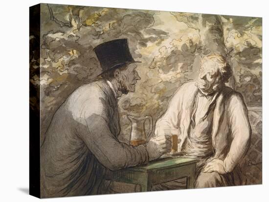 Gute Freunde-Honoré Daumier-Stretched Canvas