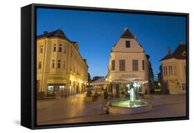 Gutenberg Square at Dusk, Gyor, Western Transdanubia, Hungary, Europe-Ian Trower-Framed Stretched Canvas