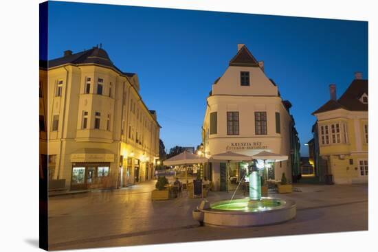 Gutenberg Square at Dusk, Gyor, Western Transdanubia, Hungary, Europe-Ian Trower-Stretched Canvas