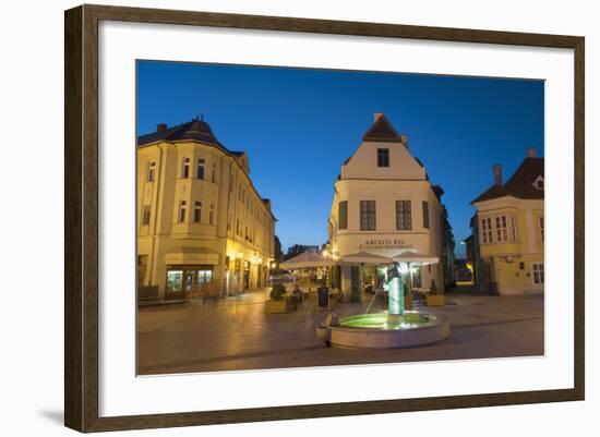 Gutenberg Square at Dusk, Gyor, Western Transdanubia, Hungary, Europe-Ian Trower-Framed Photographic Print