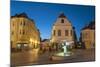 Gutenberg Square at Dusk, Gyor, Western Transdanubia, Hungary, Europe-Ian Trower-Mounted Photographic Print