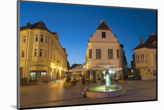 Gutenberg Square at Dusk, Gyor, Western Transdanubia, Hungary, Europe-Ian Trower-Mounted Photographic Print