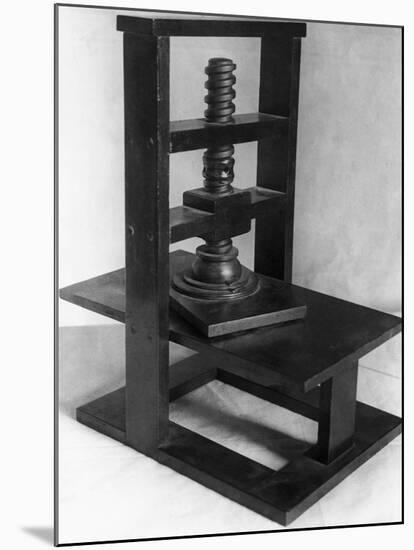 Gutenberg Type Printing Press-null-Mounted Photographic Print