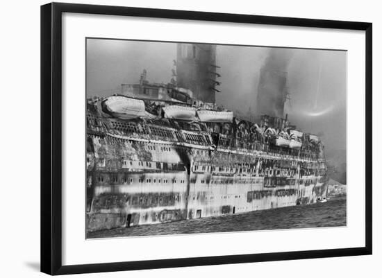 Gutted Hull of Oceanliner, Qn. Elizabeth-null-Framed Photographic Print