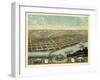 Guttenberg, Iowa - Panoramic Map-Lantern Press-Framed Art Print