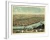 Guttenberg, Iowa - Panoramic Map-Lantern Press-Framed Art Print