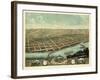 Guttenberg, Iowa - Panoramic Map-Lantern Press-Framed Art Print