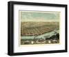 Guttenberg, Iowa - Panoramic Map-Lantern Press-Framed Art Print