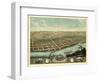 Guttenberg, Iowa - Panoramic Map-Lantern Press-Framed Art Print