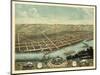 Guttenberg, Iowa - Panoramic Map-Lantern Press-Mounted Art Print