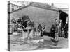 Gutting Fish Outside a Warehouse in Whitby, North Yorkshire, 1959-null-Stretched Canvas