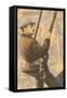 Gutzon Borglum on Mt. Rushmore-null-Framed Stretched Canvas