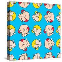 Guy And Girl Diving Pattern-Praneat-Stretched Canvas