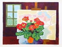 Red Flowers with Painting-Guy Charon-Collectable Print