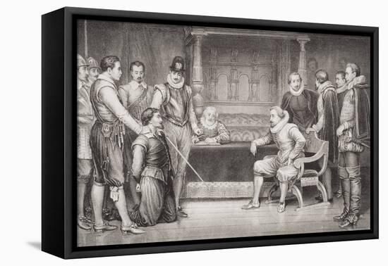 Guy Fawkes (1570-1606) Interrogated by James I (1566-1625) and His Council in the King's…-William Ralston-Framed Stretched Canvas