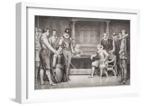 Guy Fawkes (1570-1606) Interrogated by James I (1566-1625) and His Council in the King's…-William Ralston-Framed Giclee Print