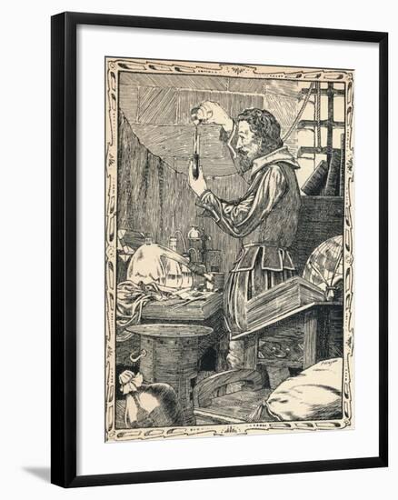 Guy Fawkes Preparing the Slow Match, 1902-Patten Wilson-Framed Giclee Print