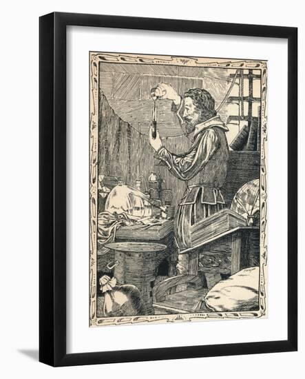 Guy Fawkes Preparing the Slow Match, 1902-Patten Wilson-Framed Giclee Print