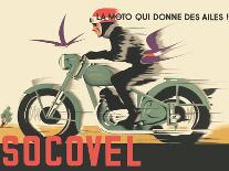 Socovel Motorcycles - The Moto Gives You Wings - Vintage Advertising Poster, 1940-Guy Georget-Framed Stretched Canvas