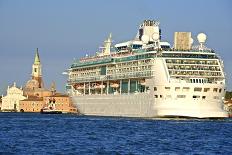 Tourist Cruise Liner and Vaporetto Sailing on Bacino Di San Marco-Guy-Framed Stretched Canvas