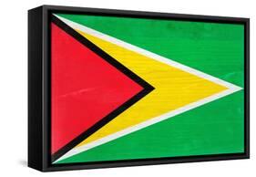 Guyana Flag Design with Wood Patterning - Flags of the World Series-Philippe Hugonnard-Framed Stretched Canvas