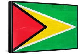 Guyana Flag Design with Wood Patterning - Flags of the World Series-Philippe Hugonnard-Framed Stretched Canvas