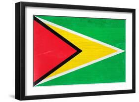 Guyana Flag Design with Wood Patterning - Flags of the World Series-Philippe Hugonnard-Framed Art Print