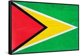 Guyana Flag Design with Wood Patterning - Flags of the World Series-Philippe Hugonnard-Framed Stretched Canvas