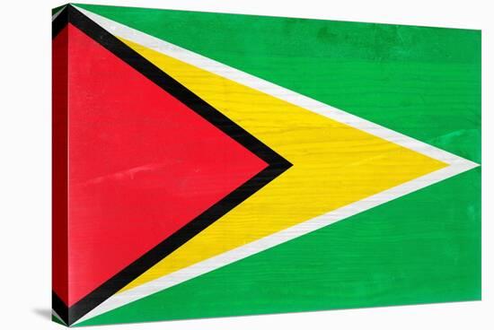 Guyana Flag Design with Wood Patterning - Flags of the World Series-Philippe Hugonnard-Stretched Canvas