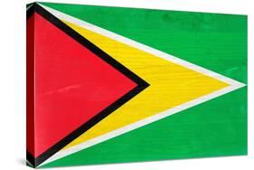 Guyana Flag Design with Wood Patterning - Flags of the World Series-Philippe Hugonnard-Stretched Canvas