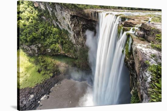 Guyana, Kaieteur Falls. View of Waterfall Flowing into Basin-Alida Latham-Stretched Canvas