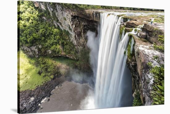 Guyana, Kaieteur Falls. View of Waterfall Flowing into Basin-Alida Latham-Stretched Canvas