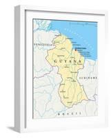 Guyana Political Map-Peter Hermes Furian-Framed Art Print