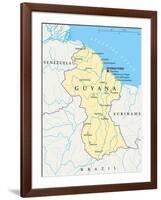 Guyana Political Map-Peter Hermes Furian-Framed Art Print