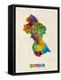 Guyana Watercolor Map-Michael Tompsett-Framed Stretched Canvas