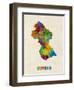 Guyana Watercolor Map-Michael Tompsett-Framed Art Print