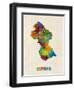 Guyana Watercolor Map-Michael Tompsett-Framed Art Print