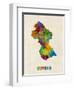 Guyana Watercolor Map-Michael Tompsett-Framed Art Print