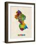 Guyana Watercolor Map-Michael Tompsett-Framed Art Print