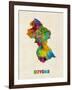 Guyana Watercolor Map-Michael Tompsett-Framed Art Print