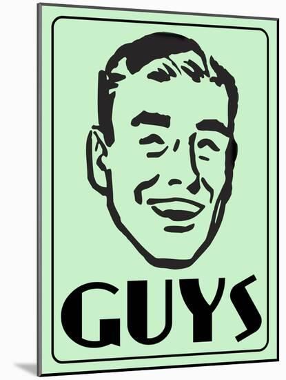 Guys Green-Retroplanet-Mounted Giclee Print